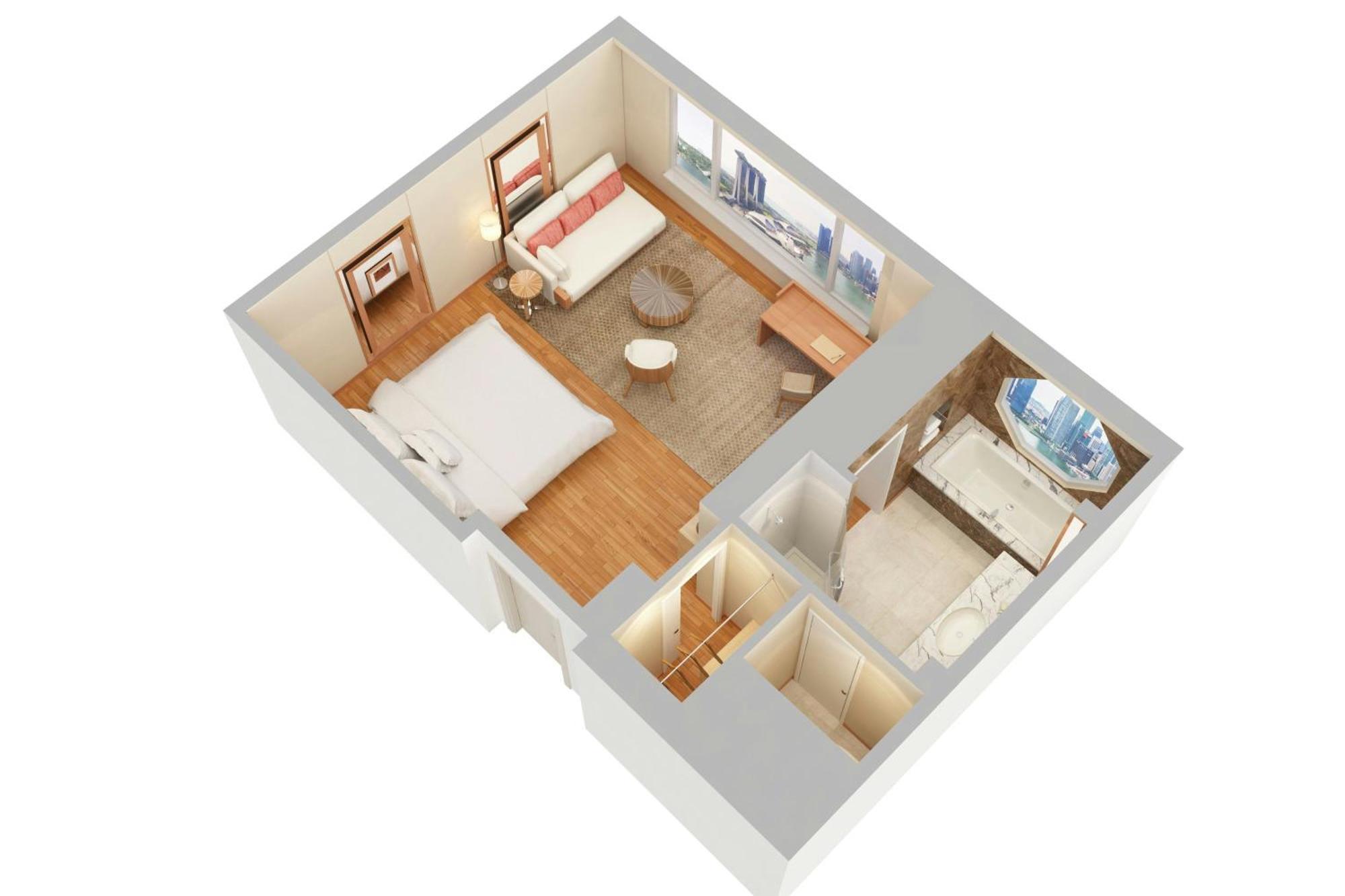 The Ritz-Carlton, Millenia Singapore Ngoại thất bức ảnh 3D floor plan of a hotel room